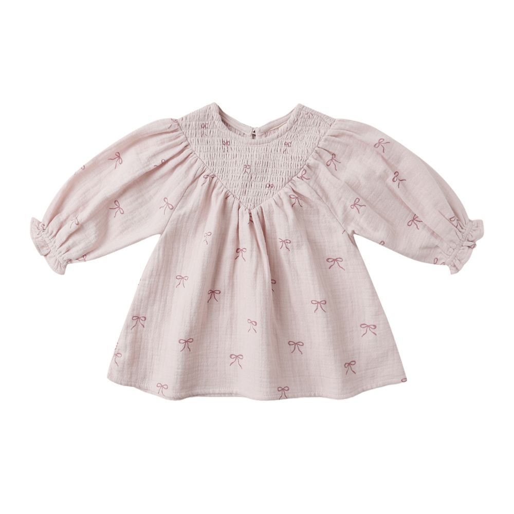 Quincy Mae V Smocked Dress Bows