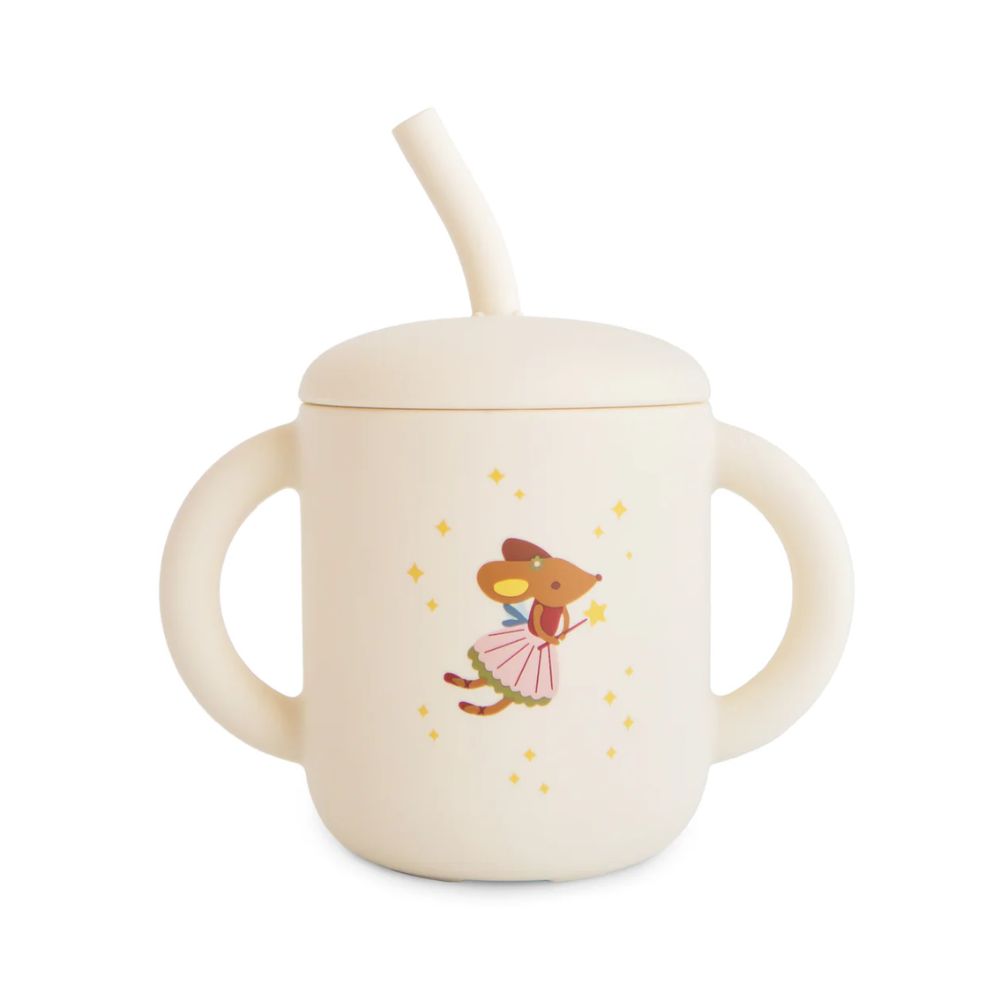 Mushie Silicone Training Cup and Straw - Fairy Mice