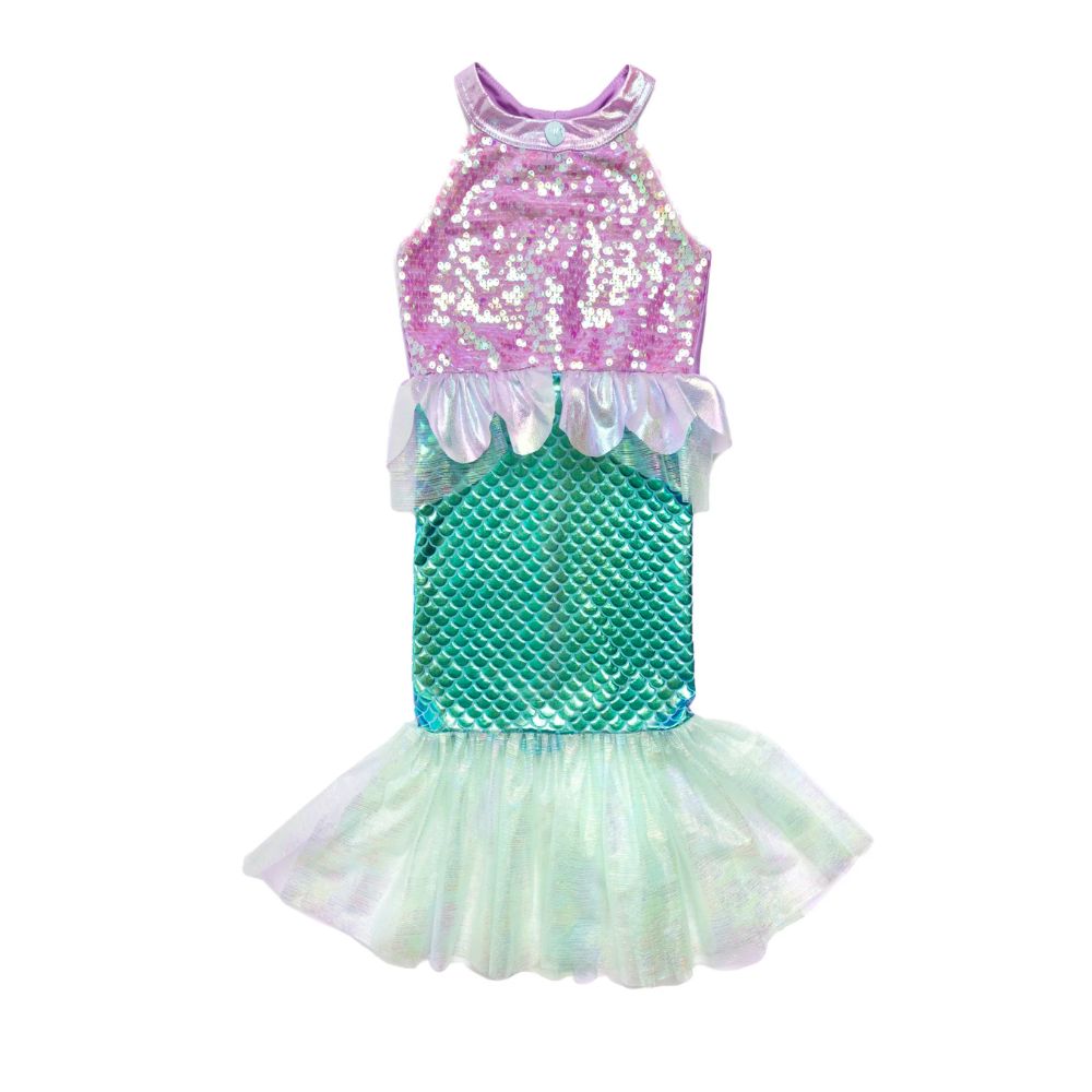 Misty Mermaid Dress, Pink/Blue, Size 3-4