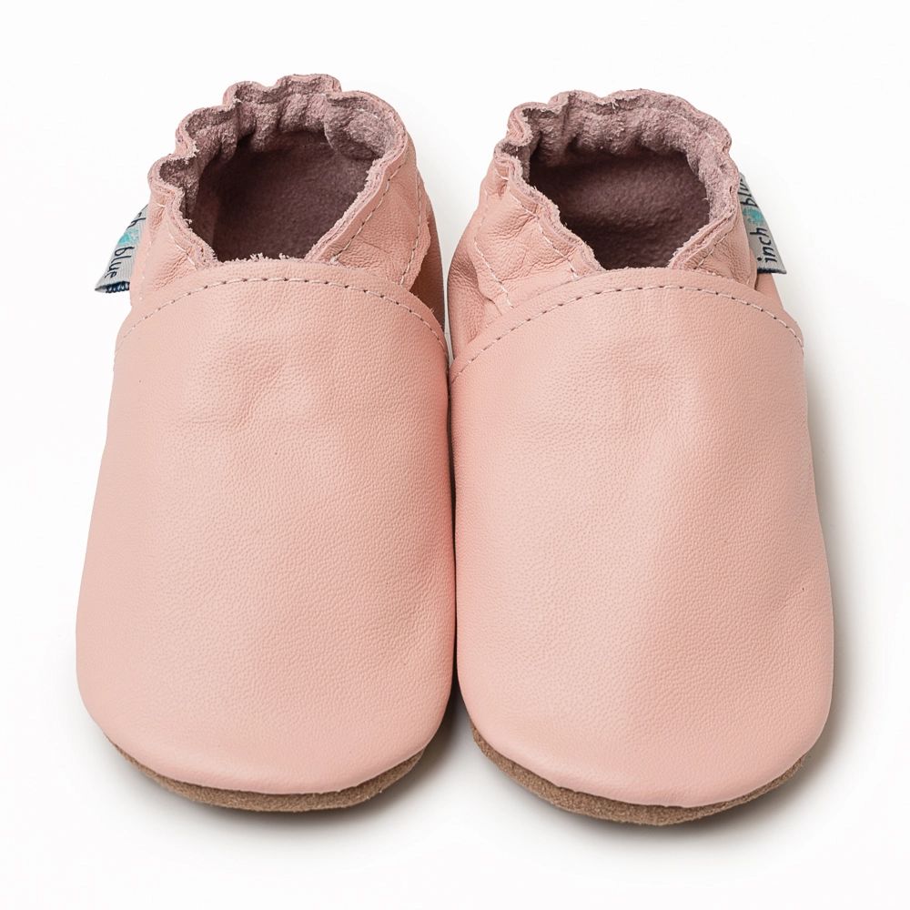 Inch Blue Leather Baby Shoes Soft Pink