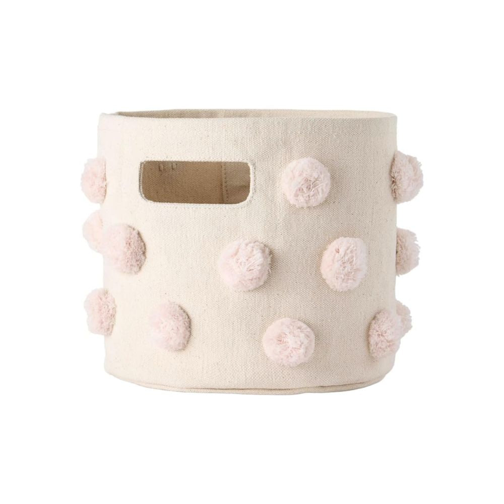 Petit Pehr Pom Pom Mini Bin- Blush 8 In. D X 7 In. H