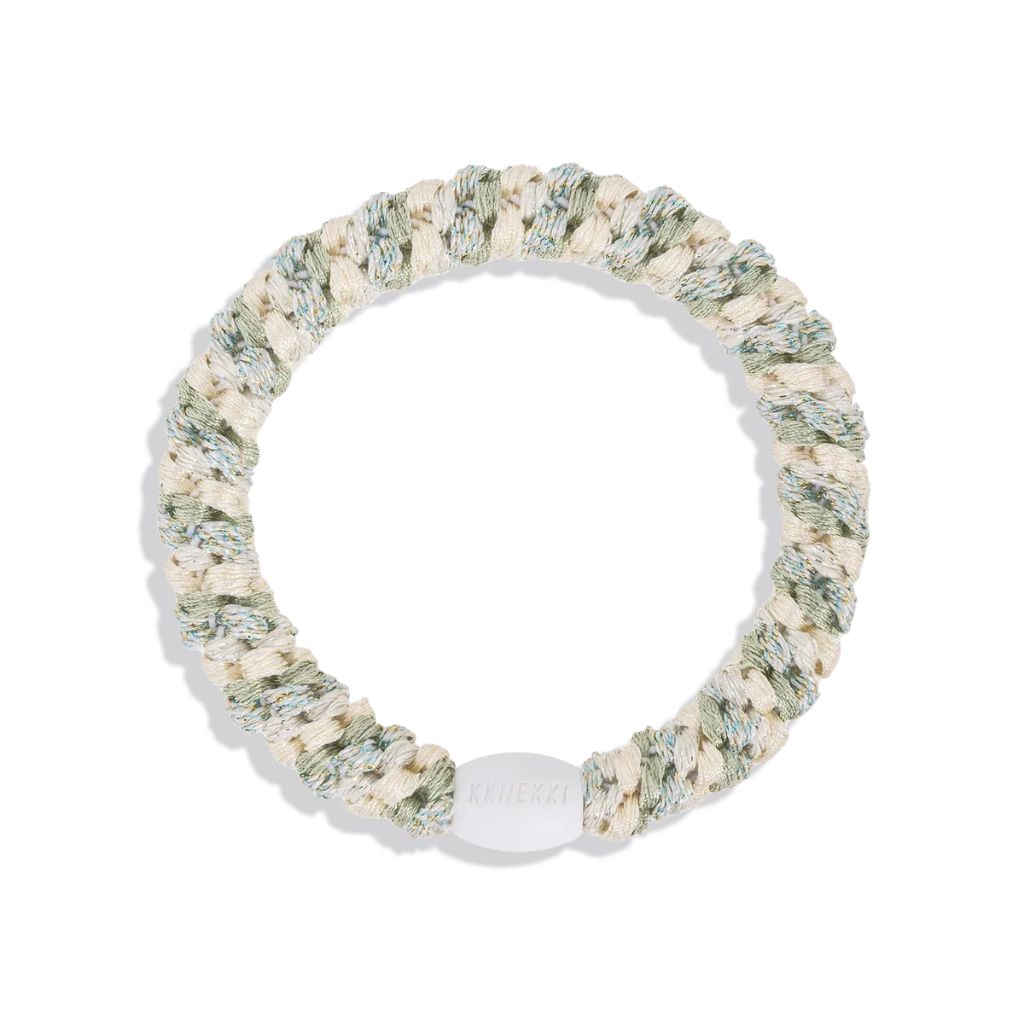 Kknekki Original Hair Tie Mix Ivory Glitter Dusty Lind Green