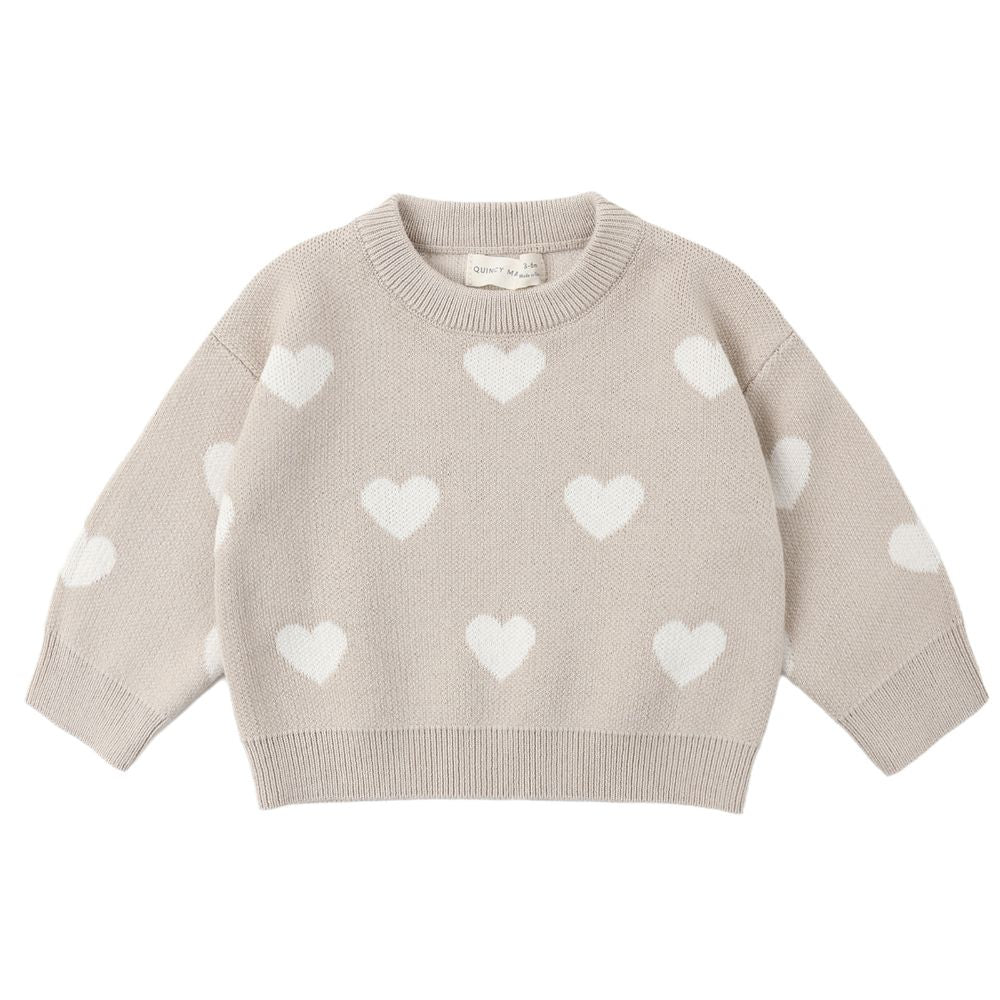 Quincy Mae Heart Knit Sweater