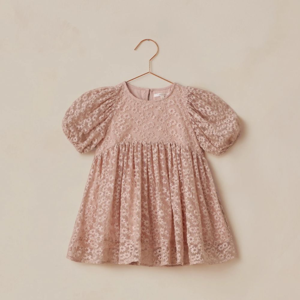 Noralee Luna Dress Rose Embroidered