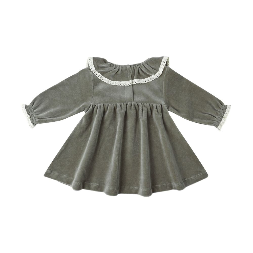 Quincy Mae Velour Baby Dress F