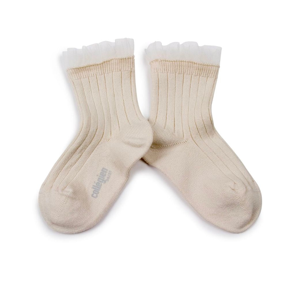 Collegien Margaux Tulle Ankle Socks Doux Agneaux
