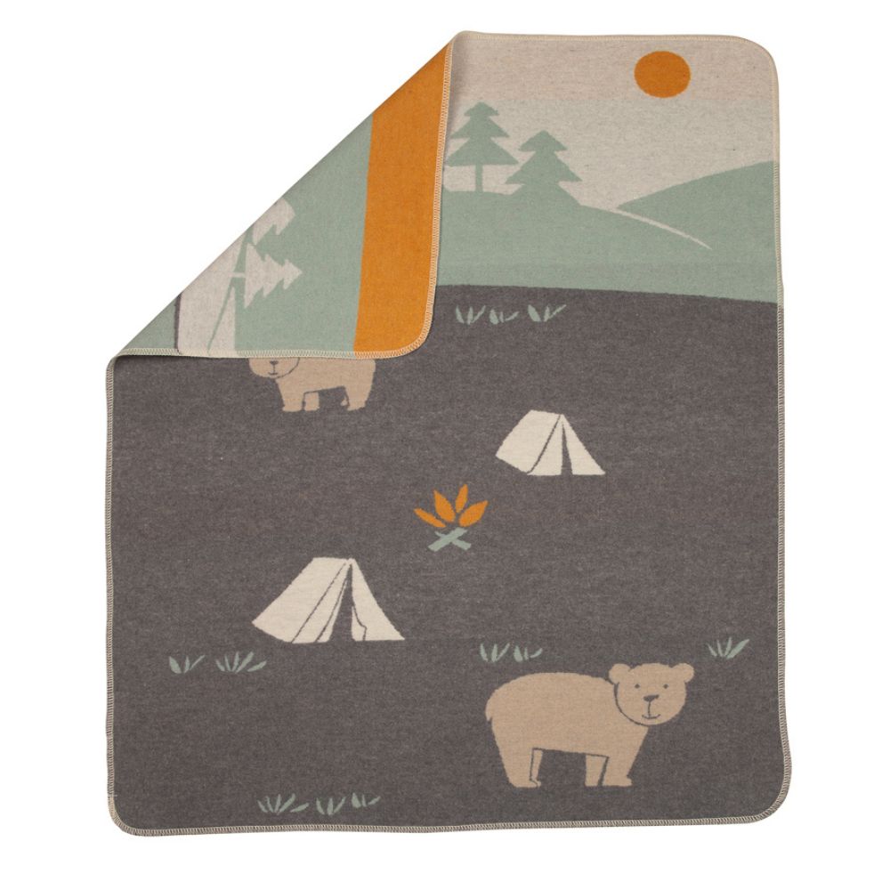 Fussenegger Juwel Camping Bears Grey 90x70cm