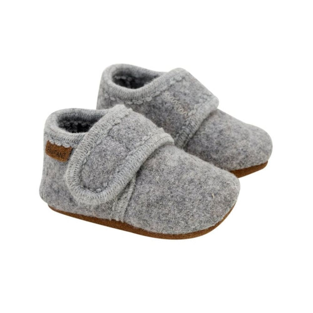 Enfant Baby Wool Slippers Grey Melange