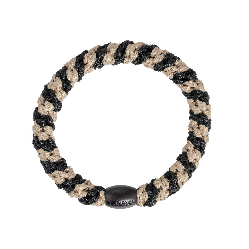 Kknekki Original Hair Tie Black Beige Glitter