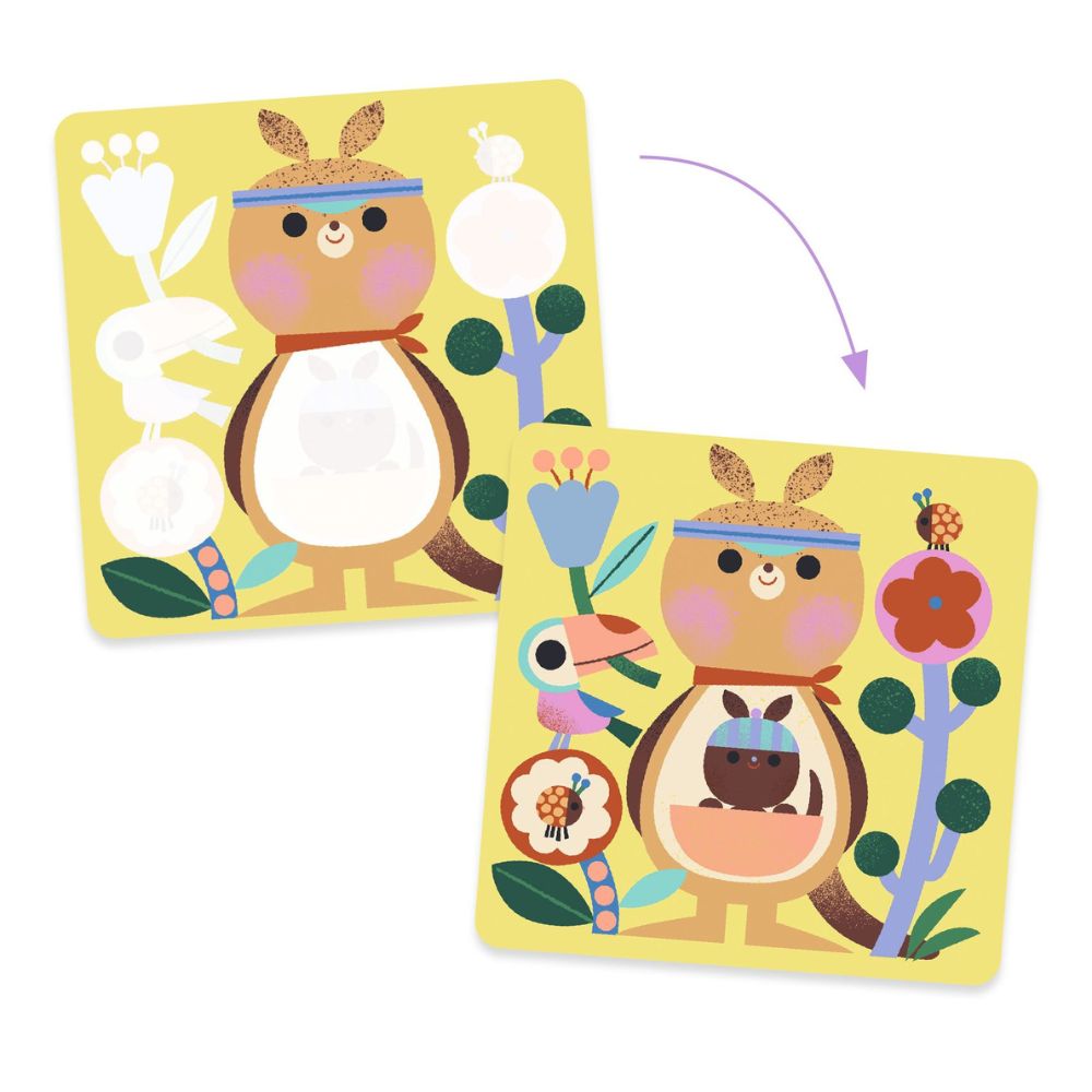 Djeco Magic Coloring Peekaboo! Baby Animals Around the World