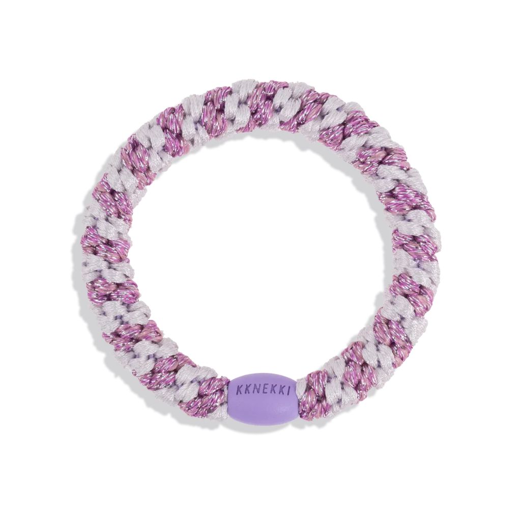 Kknekki Original Hair Tie Lavender Pink Glitter Stripe