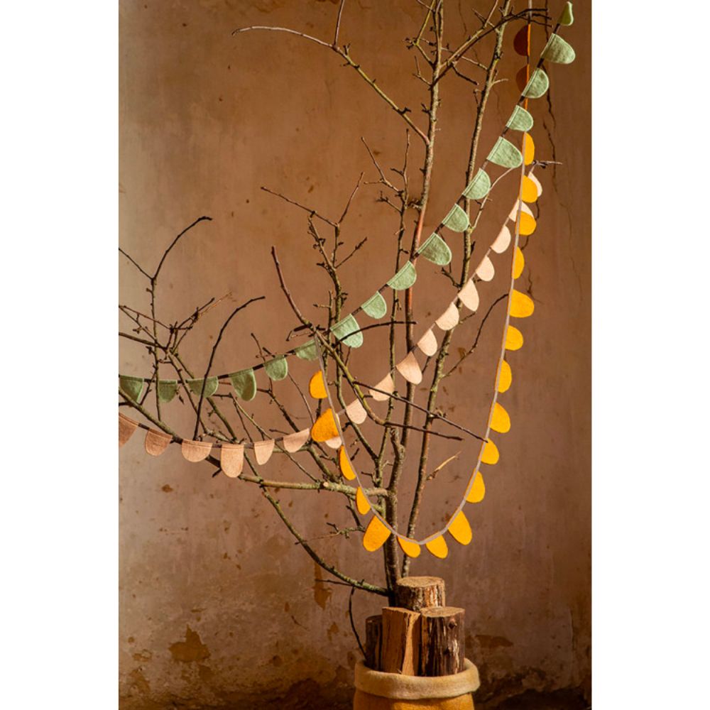 Muskhane Round Flag Garland - Mint 200cm