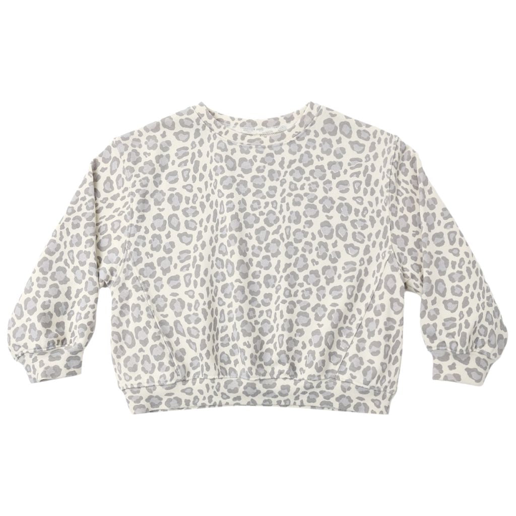 Rylee + Cru Oversized Sweatshirt Blue Leopard