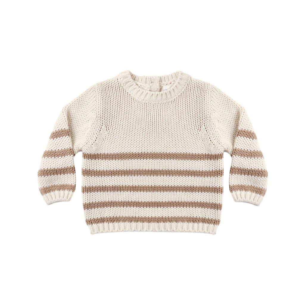 Quincy Mae Rex Sweater Almond Stripe