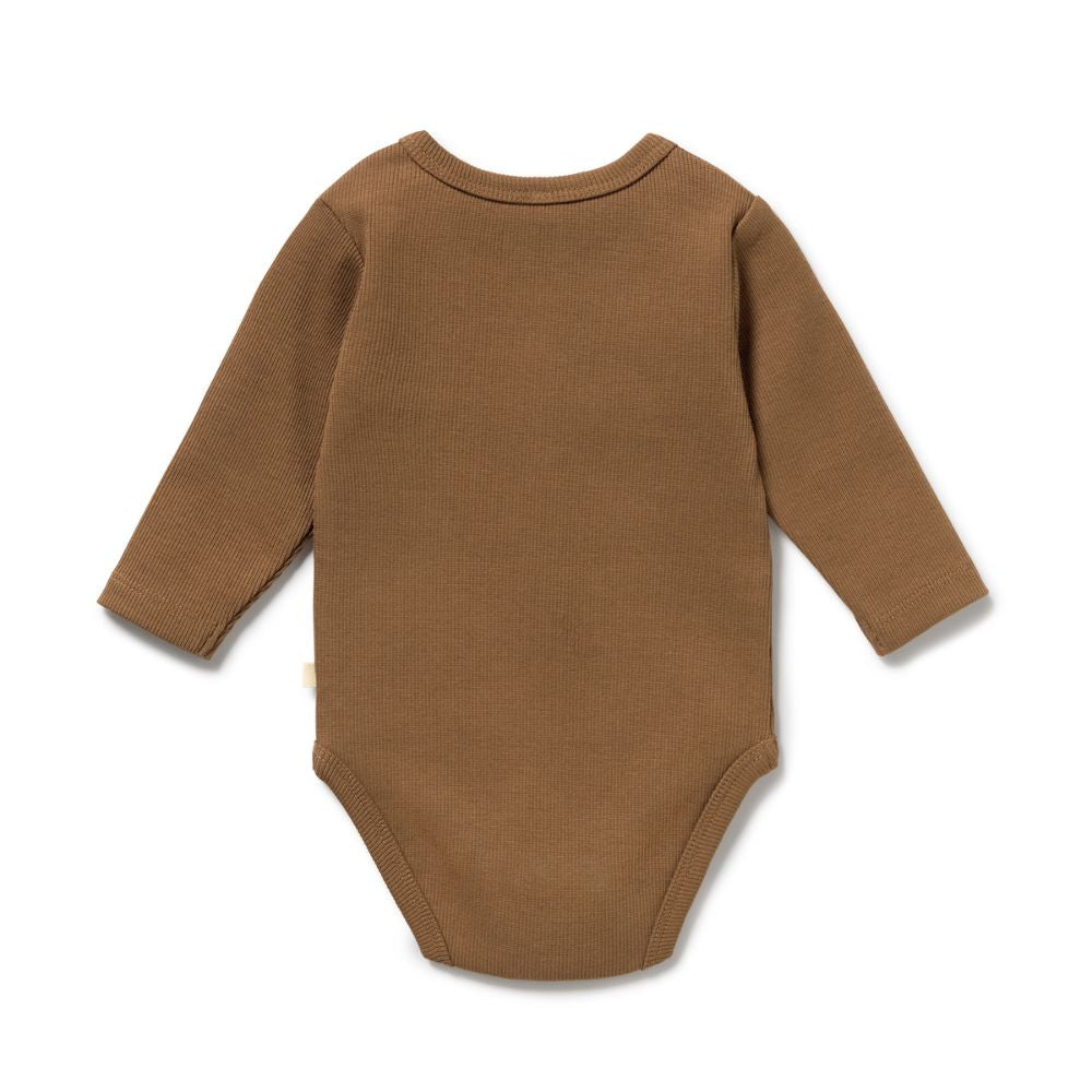 Wilson & Frenchy Nutmeg Organic Rib Long Sleeved Bodysuit