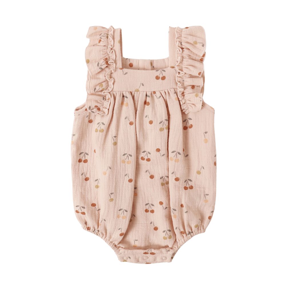 Quincy Mae Maya Romper Cherries
