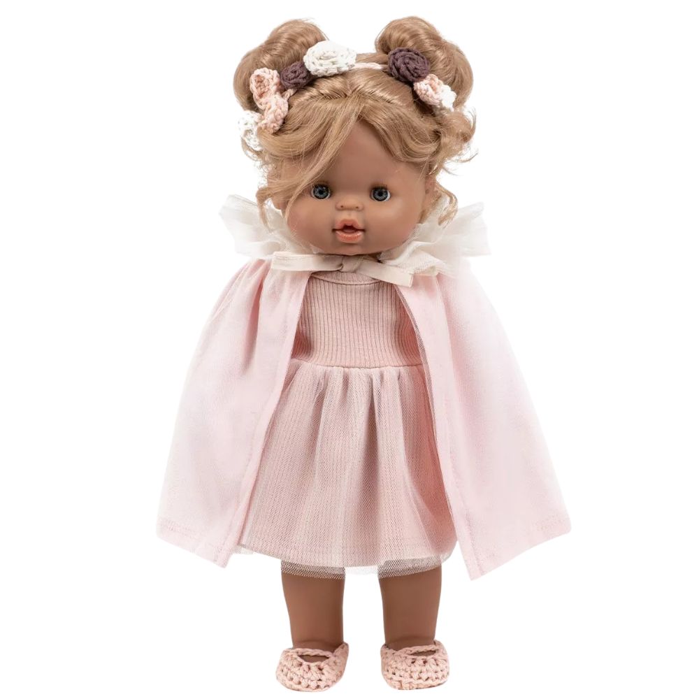 Minikane Clothing for Gordis Dolls 34cm- Oxana Dancer's Cape in pale pink jersey and ecru tulle