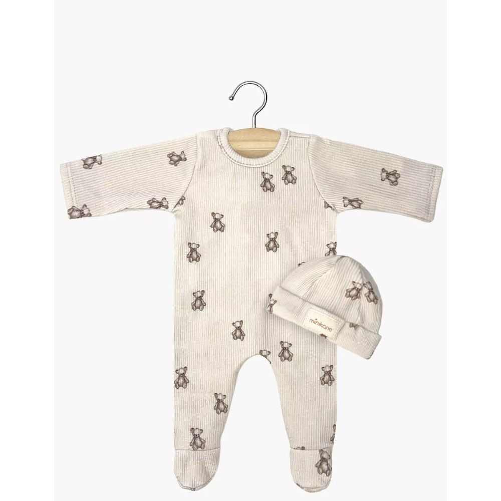 Minikane Clothing for Bambinis 47cm - Sleep tight Angelo in ribbed knit Little bears and his hat