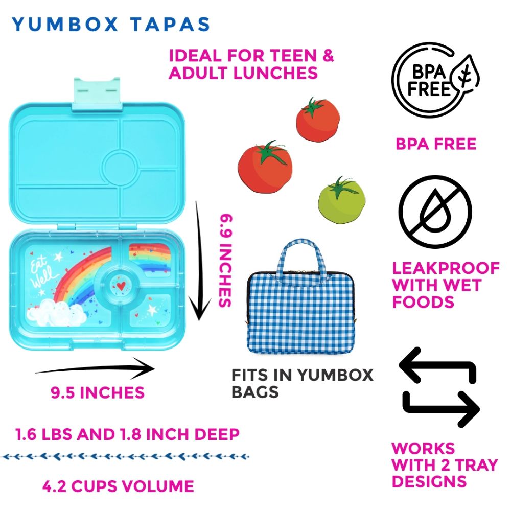 Yumbox Tapas 4 Compartment - Antibes Blue (Rainbow)