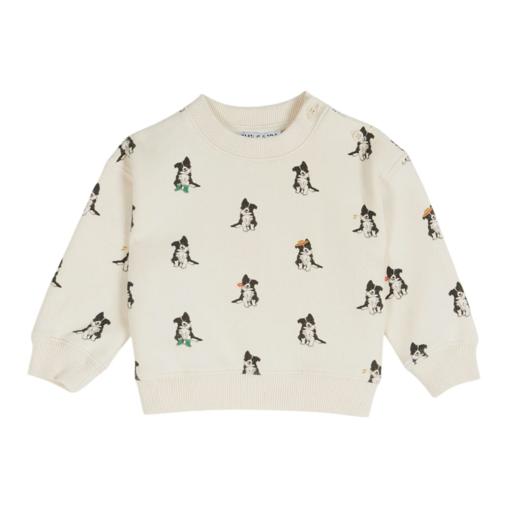 Emile & Ida Baby Printed Sweatshirt Border Collie