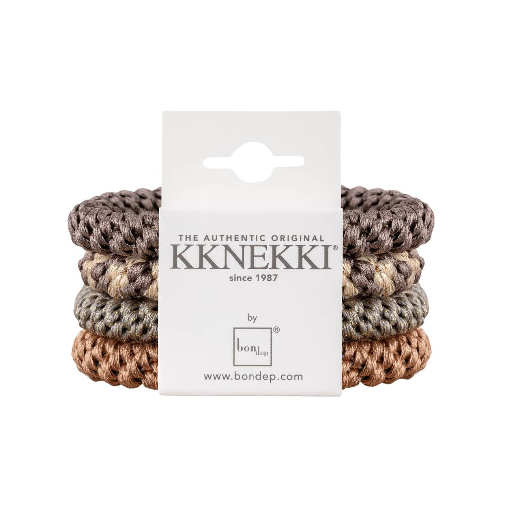 Kknekki Original Hair Tie Bundle 4 pcs - Mole, Grey