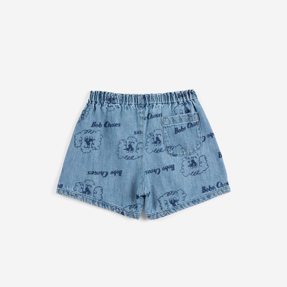 Bobo Choses Baby Pickles The Dog all over denim short