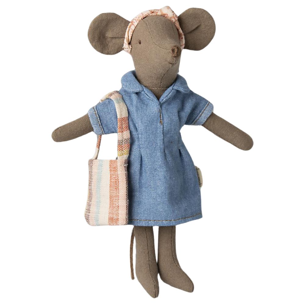 Maileg Denim dress and bag, Mum mouse