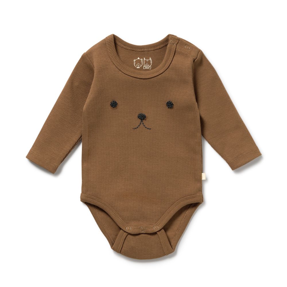 Wilson & Frenchy Nutmeg Organic Rib Long Sleeved Bodysuit