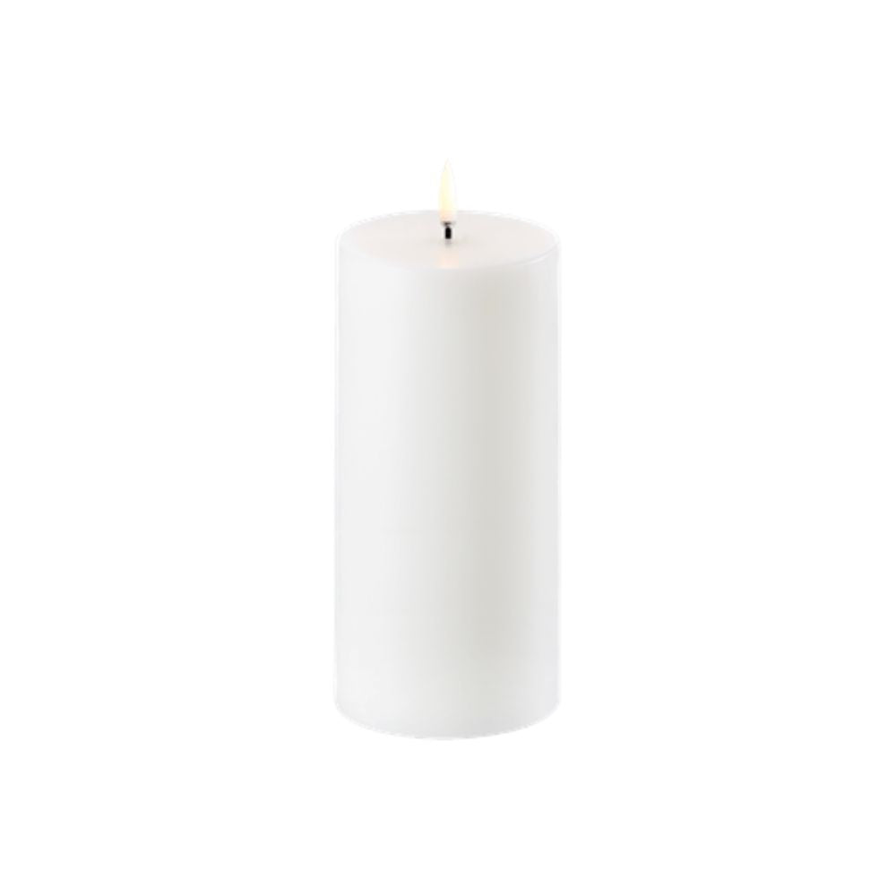 Uyuni LED Pillar Candle - Nordic White 8x15cm