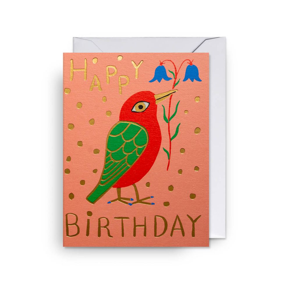 MINI CARD Happy Birthday Bluebell Bird Card