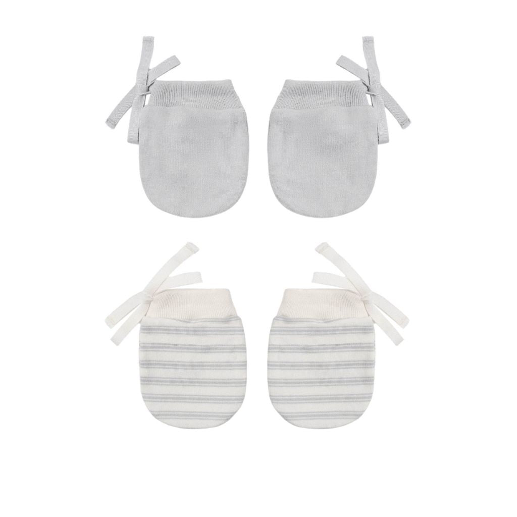 Quincy Mae No Scratch Mittens Set of 2 Cloud Stripe