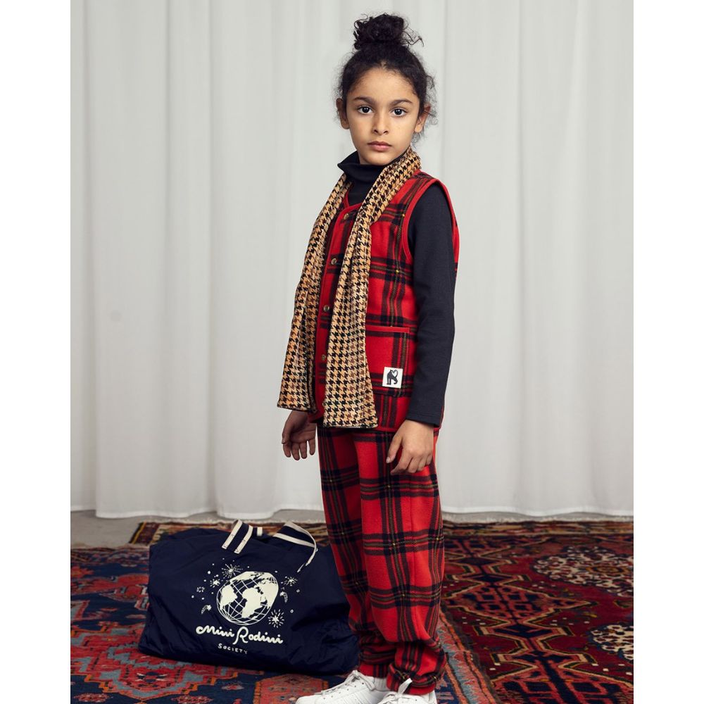 Mini Rodini Check aop Fleece Trousers