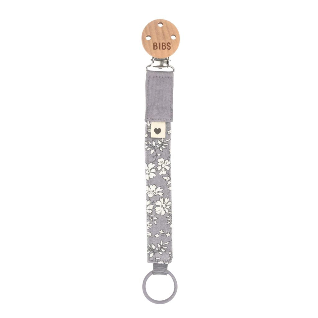 Liberty x BIBS Pacifier Clip Capel Fossil Grey