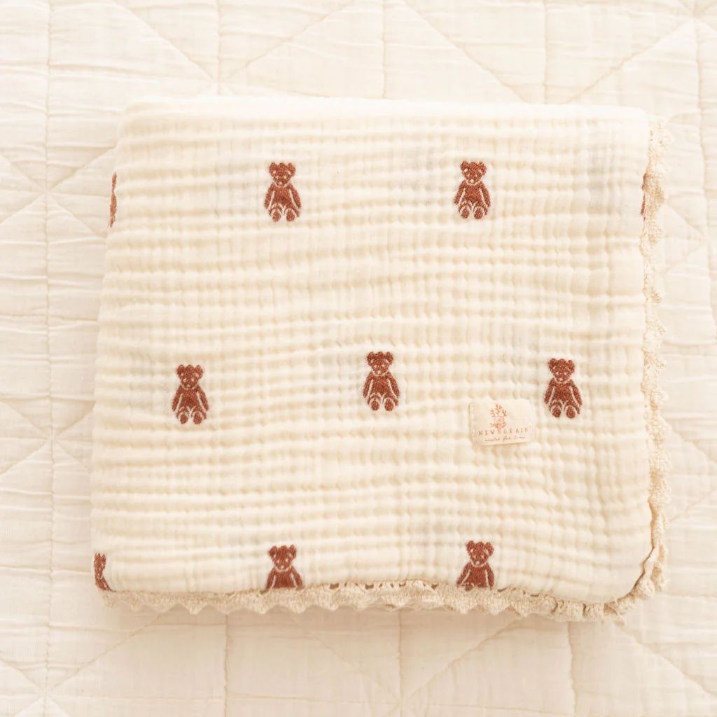 Layered Gauze Blanket - Teddy