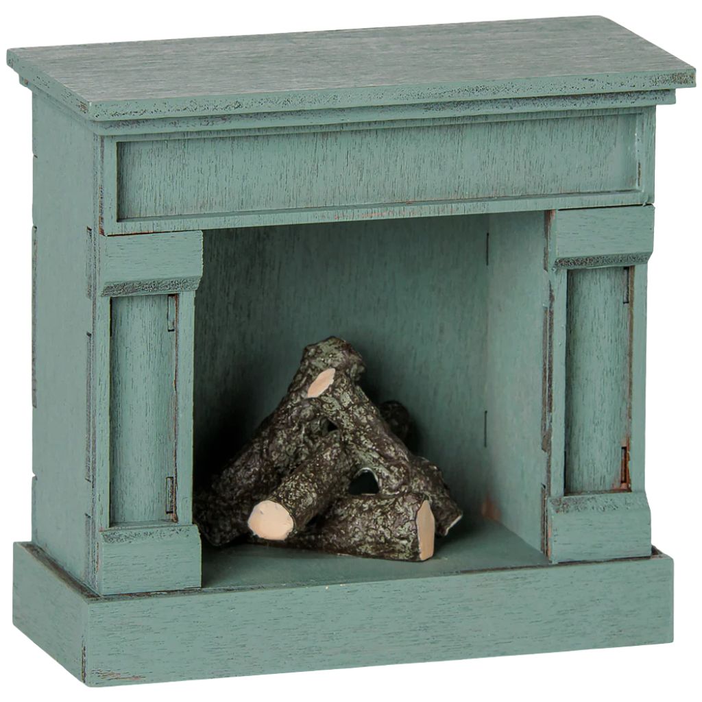 Maileg Fireplace, Mouse - Blue