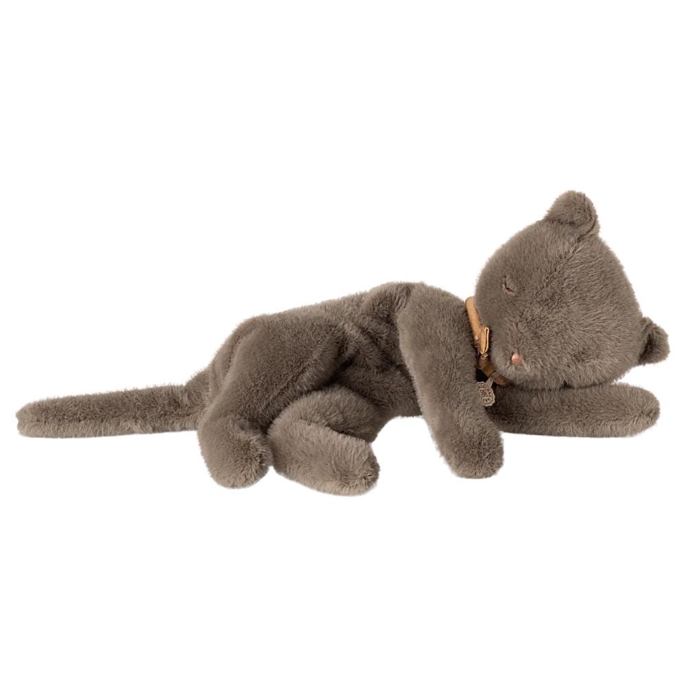 Maileg Sleeping kitten plush, Medium - Grey