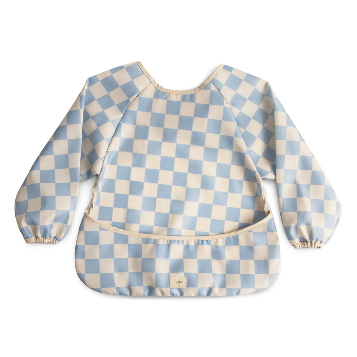 Mushie Long Sleeve Bib - Blue Check