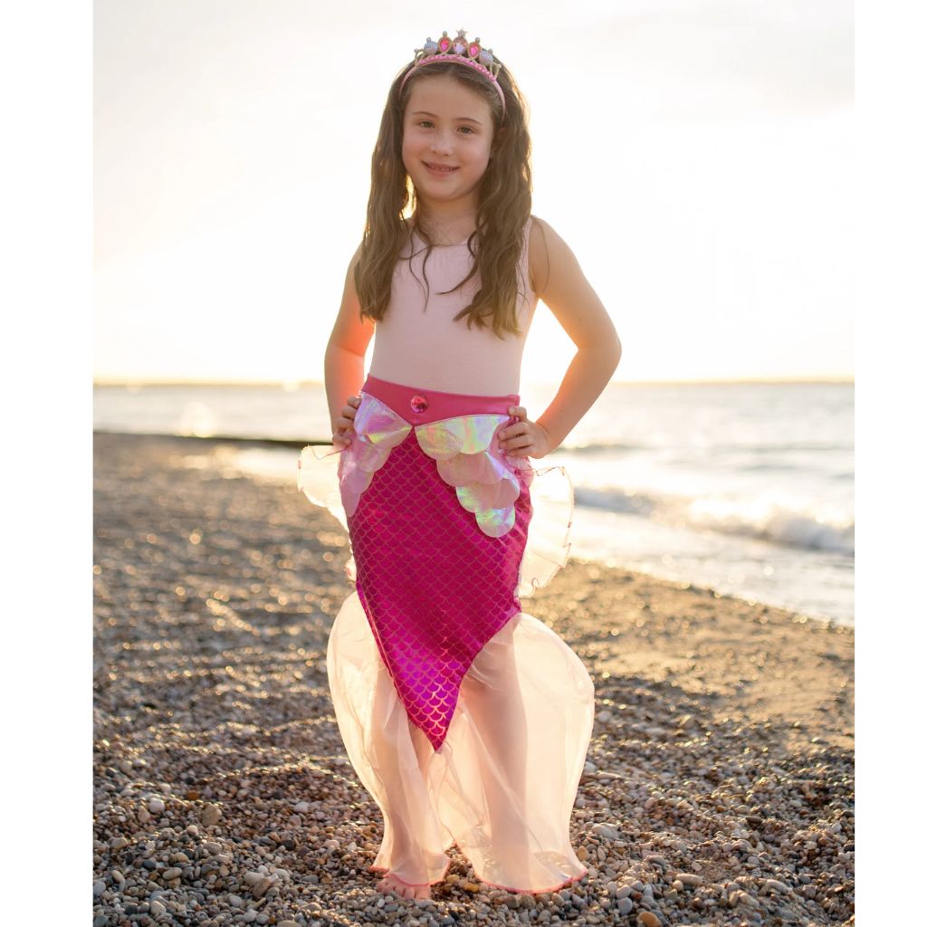 Mermaid Glimmer Skirt Set with Headband