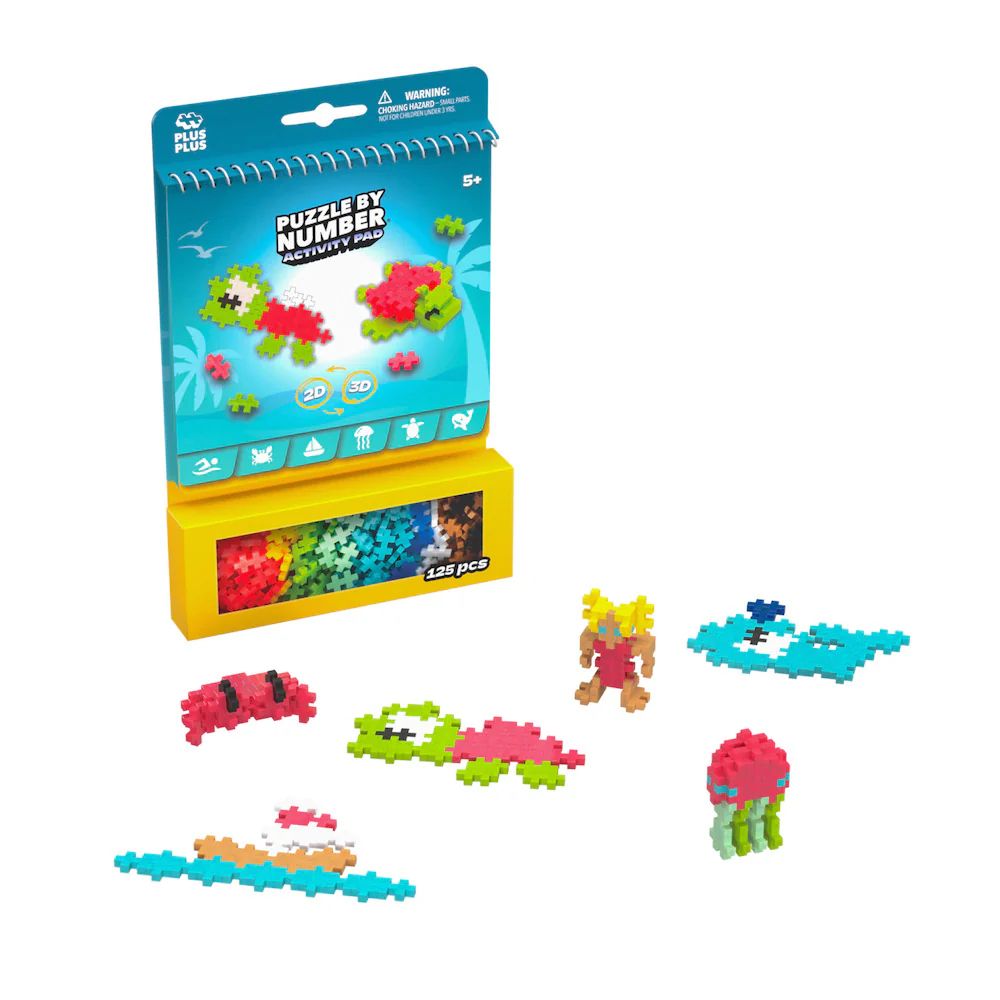 Plus Plus Puzzle by Number Activity Pad- Ocean