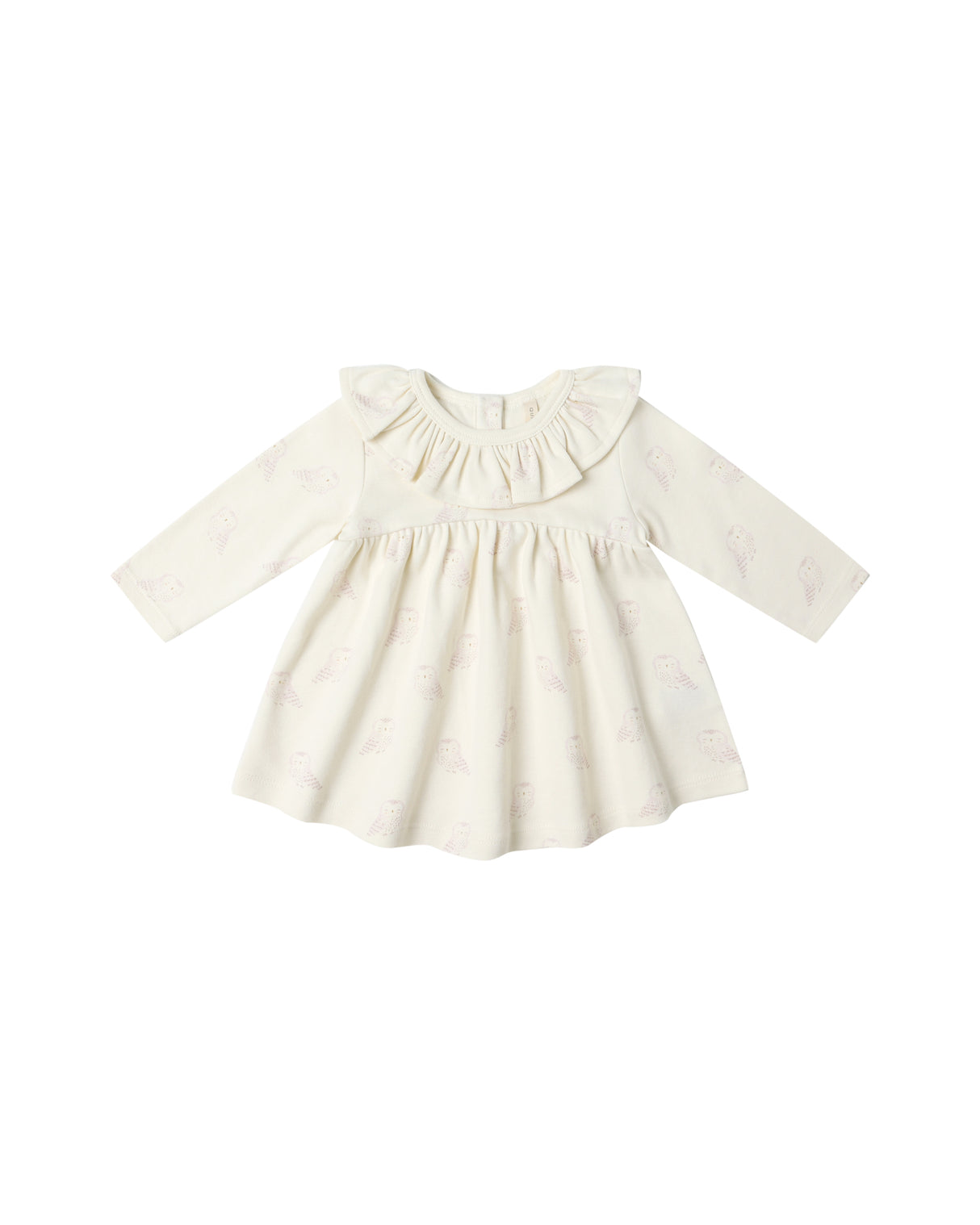 Quincy Mae Ruffle Collar Jersey Dress Snow Owls