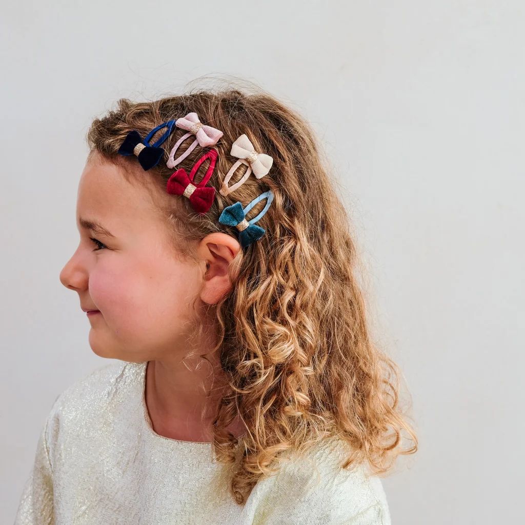 Mimi & Lula - Tinkerbell Velvet Bow Mini Hair Clips