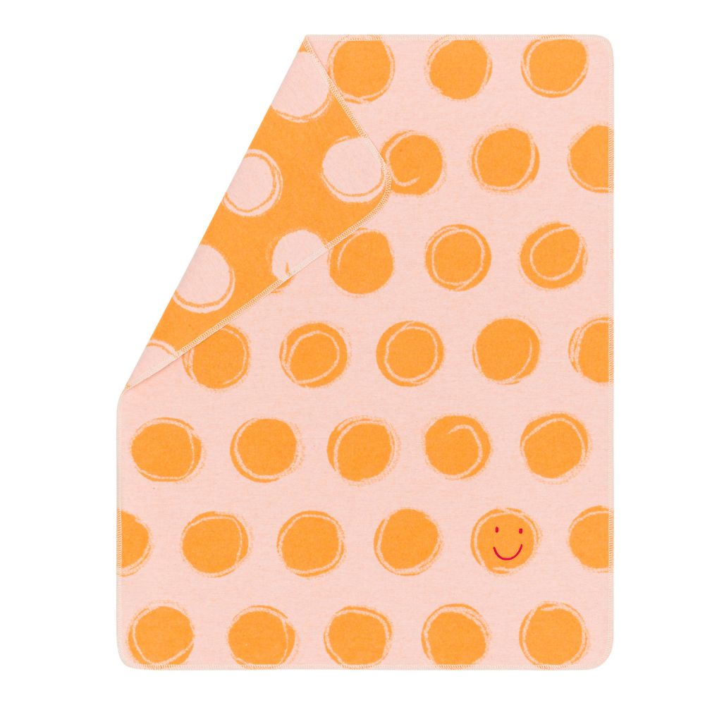 Fussenegger JUWEL baby blanket "Happy Faces”- Pink, 90x70cm