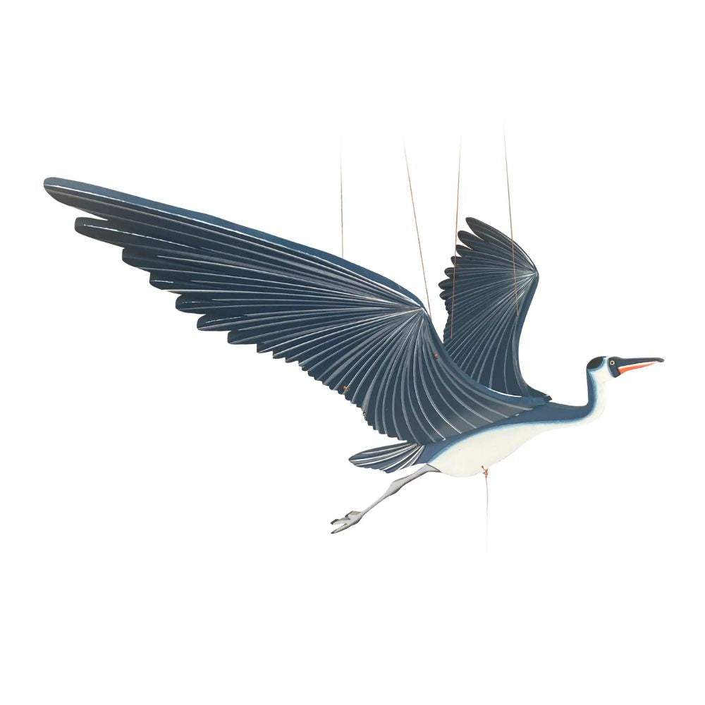 Blue Heron Flying Bird Mobile