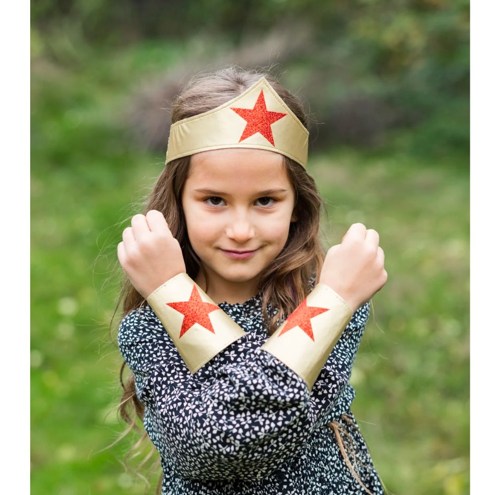 Superhero Girl Headband & Arm Cuffs, 3pcs
