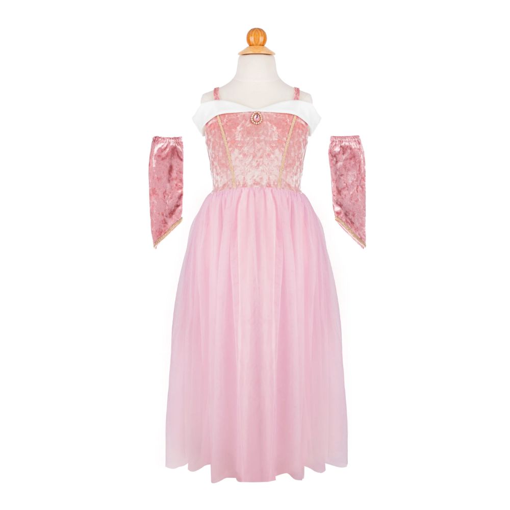 Velvety Soft Sleeping Sweetheart Princess Gown with Arm Warmers, Size 3-4
