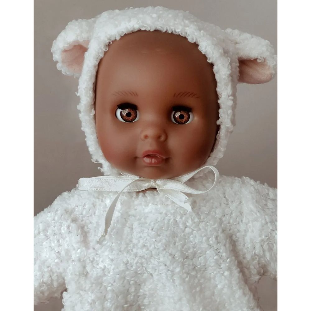 Minikane Céleste Baby Doll 26cm Sleepy Eyes in Lamb Ecru Outfit