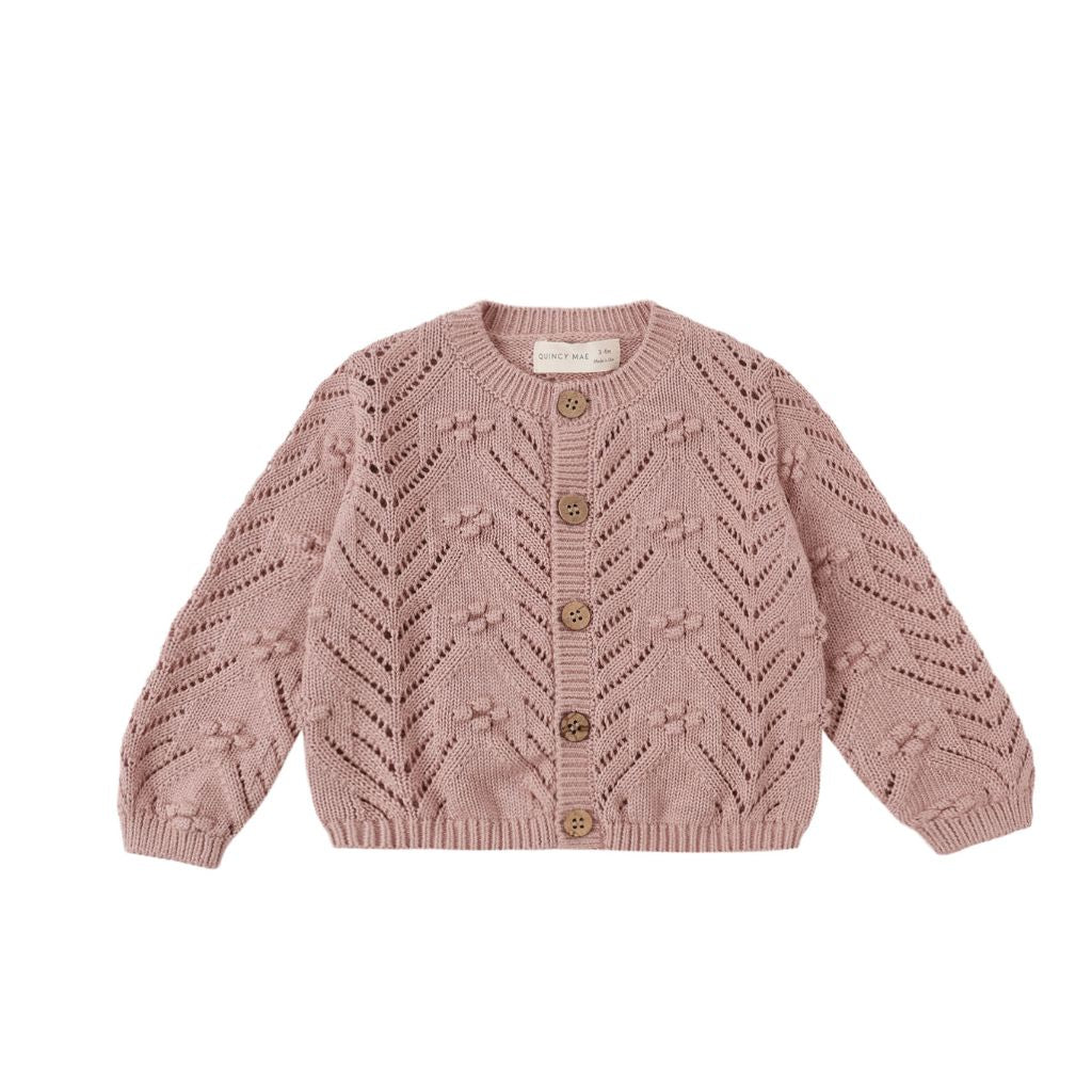 Quincy Mae Knit Cardigan Mauve