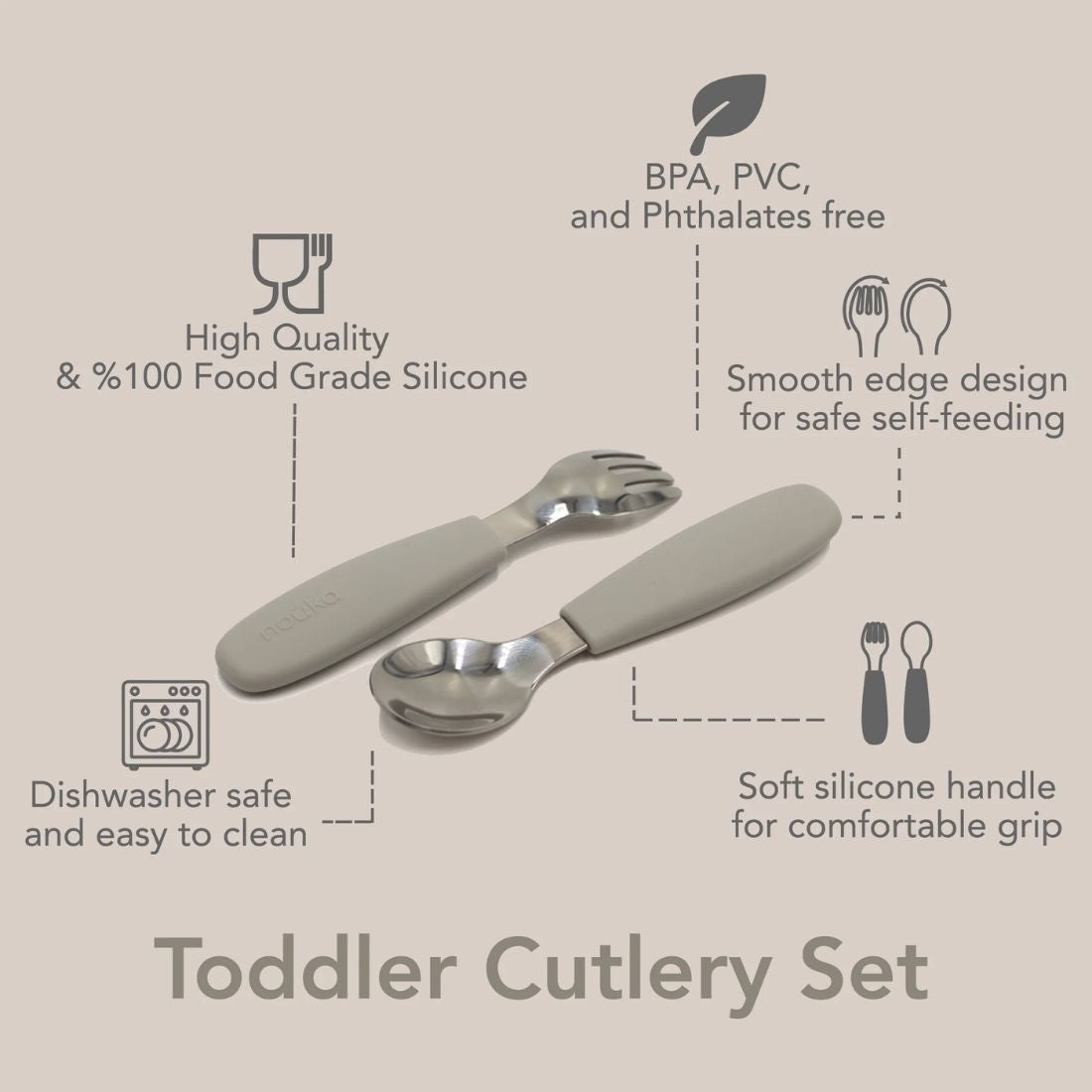 noüka Toddler Cutlery Set - Shifting Sand