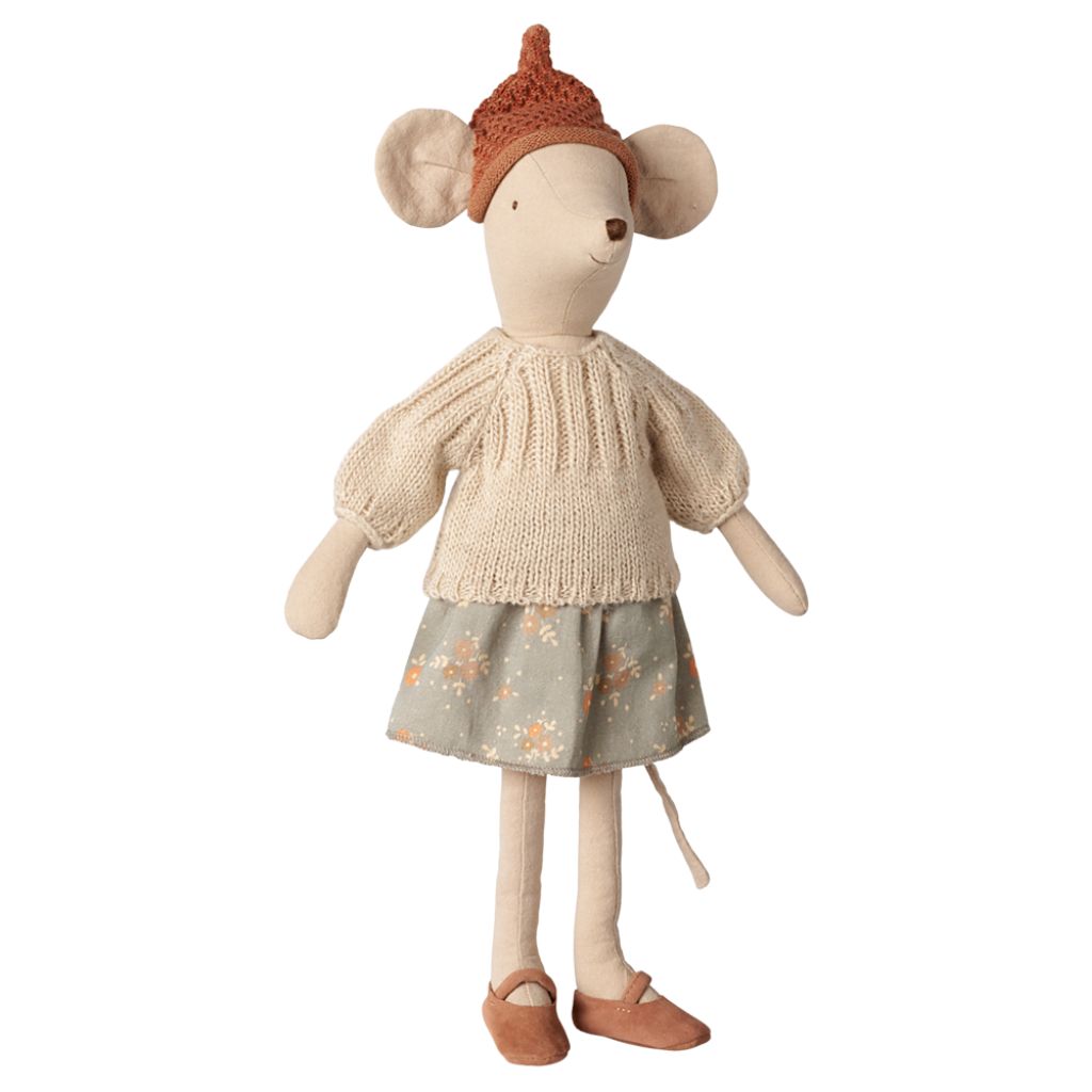 Maileg Mouse, Medium - Skirt and sweater