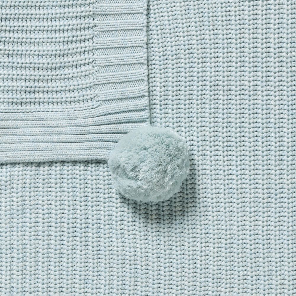 Wilson & Frenchy Cloud Blue Organic Knitted Blanket